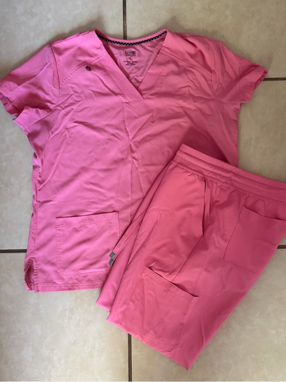 Koi Classics Women's Pink V-Neck Scrub Top